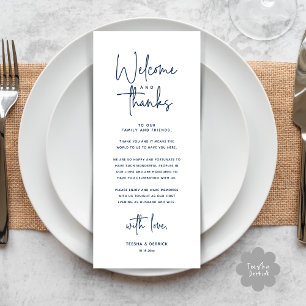 Bienvenue et merci, Place Setting Carte de remerci