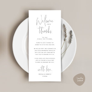 Bienvenue et merci, Place Setting Carte de remerci