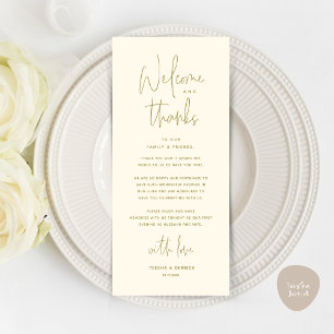 Bienvenue et merci, Place Setting Carte de remerci
