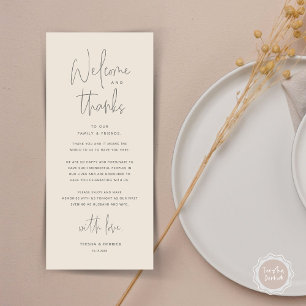 Bienvenue et merci, Place Setting Carte de remerci