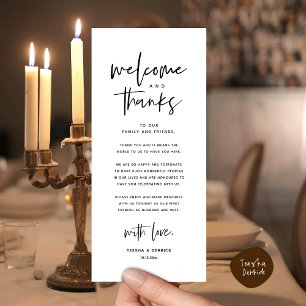 Bienvenue et merci, Place Setting Carte de remerci