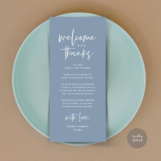 Bienvenue et merci, Place Setting Carte de remerci