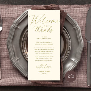 Bienvenue et merci, Place Setting Carte de remerci