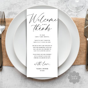 Bienvenue et merci, Place Setting Carte de remerci