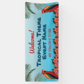 Bienvenue Événement à thème tropical avec bannière (Vertical)