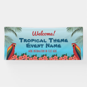 Bienvenue Événement à thème tropical avec bannière