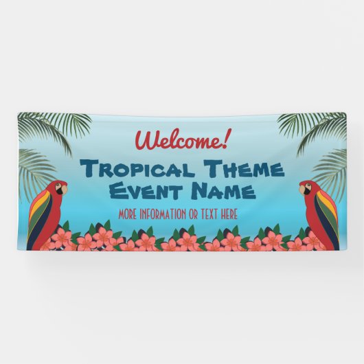 Bienvenue Événement à thème tropical avec bannière (Horizontal)