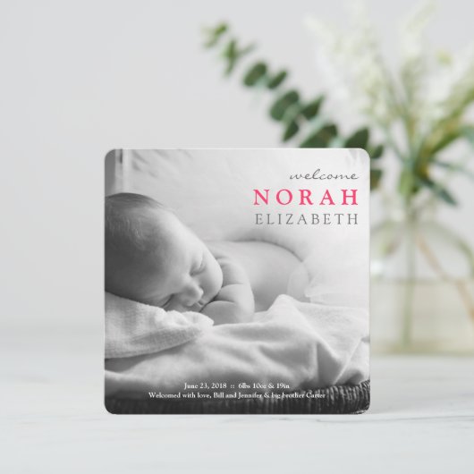 Bienvenue | Faire-part bébé (Debout devant)