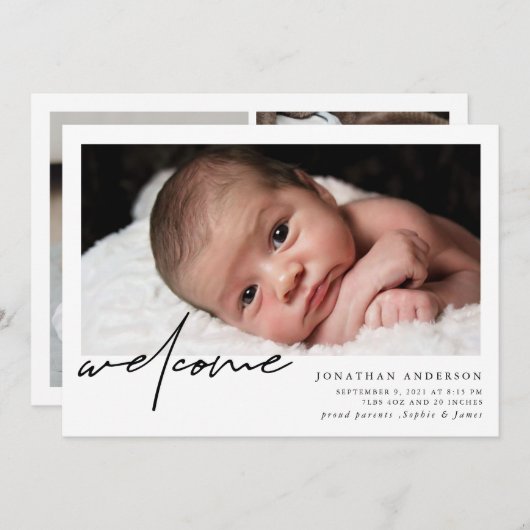 Bienvenue Faire-part de naissance bébé (Devant / Derrière)