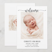 Bienvenue Faire-part de naissance bébé Carte photo (Devant / Derrière)