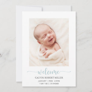 Bienvenue Faire-part de naissance bébé Carte photo