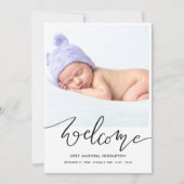 Bienvenue Faire-part de naissance de script modern (Devant)
