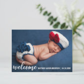 Bienvenue Faire-part Nouveau bébé Carte moderne W (Debout devant)