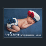 Bienvenue Faire-part Nouveau bébé moderne W<br><div class="desc">Bienvenue Nouveau bébé moderne Faire-part carte postale</div>