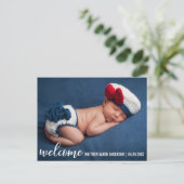 Bienvenue Faire-part Nouveau bébé moderne W (Debout devant)