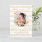 Bienvenue Faire-part photo de naissance de petite  (Debout devant)