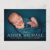Bienvenue Faire-part photo naissance bébé garçon C (Devant)