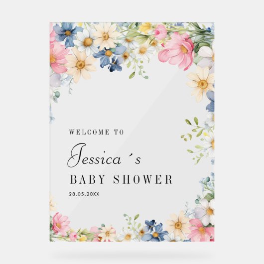 Bienvenue ! Fleur sauvage, Baby shower (Recto)