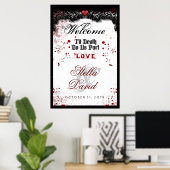 Bienvenue Halloween Poster Mariage Splatz de sang (Bureau à domicile)