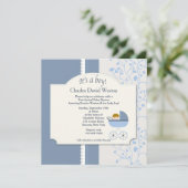 Bienvenue Invitation à la douche pour bébé garçon (Debout devant)