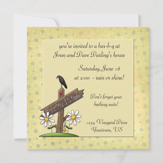 Bienvenue Invitation de la fête des amis (Devant)