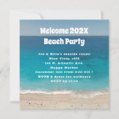Bienvenue Invitation du Nouvel An Beach Party (Devant)