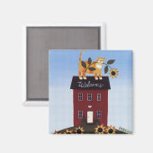 Bienvenue Magnet de chats (Recto/Verso)