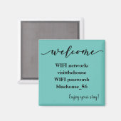 Bienvenue Magnet Vacances Location Wifi Mot de pas (Recto/Verso)