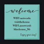 Bienvenue Magnet Vacances Location Wifi Mot de pas<br><div class="desc">Cette conception peut être personnalisée en cliquant sur le bouton personnaliser et en modifiant le nom, les initiales ou les mots. Vous pouvez également modifier la couleur et le style du texte ou supprimer le texte d'une conception d'image uniquement. Contactez-moi à l'adresse colorflowcreations@gmail.com si vous souhaitez que ce design soit...</div>