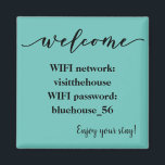 Bienvenue Magnet Vacances Location Wifi Mot de pas<br><div class="desc">Cette conception peut être personnalisée en cliquant sur le bouton personnaliser et en modifiant le nom, les initiales ou les mots. Vous pouvez également modifier la couleur et le style du texte ou supprimer le texte d'une conception d'image uniquement. Contactez-moi à l'adresse colorflowcreations@gmail.com si vous souhaitez que ce design soit...</div>