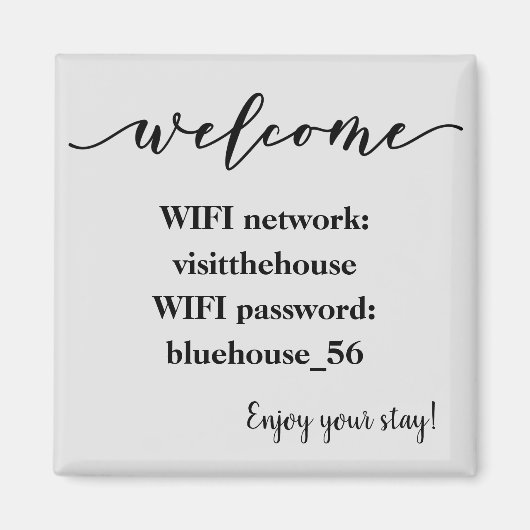 Bienvenue Magnet Vacances Location Wifi Mot de pas (Devant)