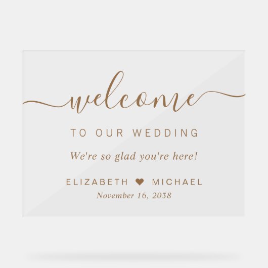 Bienvenue Mariage de script Gold chic (Recto)