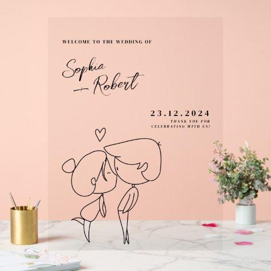 Bienvenue Mariage minimaliste blanc super mignon (Mariage)