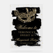 Bienvenue Masquerade en or noir parties scintillan (Recto)