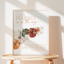 Bienvenue minimale pour Baby Shower avec citrouill