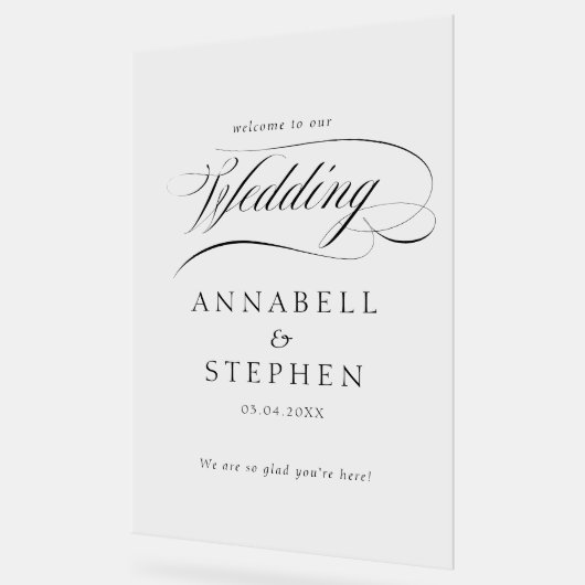 Bienvenue ! Moderne, Calligraphie, Mariage (Angle)