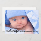 Bienvenue Nouveau bébé Faire-part moderne (Devant / Derrière)