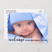 Bienvenue Nouveau bébé Faire-part moderne (Devant / Derrière)