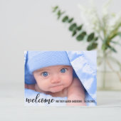 Bienvenue Nouveau bébé Faire-part moderne (Debout devant)