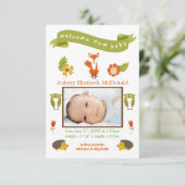 Bienvenue Nouveau Bébé Woodland - Faire-part de na (Debout devant)