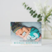 BIENVENUE | nouveau carte photo de bébé faire-par (Debout devant)