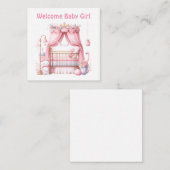 Bienvenue nouvelle carte bébé fille (Devant / Derrière)