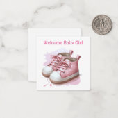 Bienvenue nouvelle carte bébé fille (Devant/Arrière en situation)