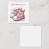 Bienvenue nouvelle carte bébé fille (Devant / Derrière)