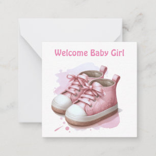 Bienvenue nouvelle carte bébé fille