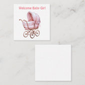 Bienvenue nouvelle carte bébé fille (Devant / Derrière)