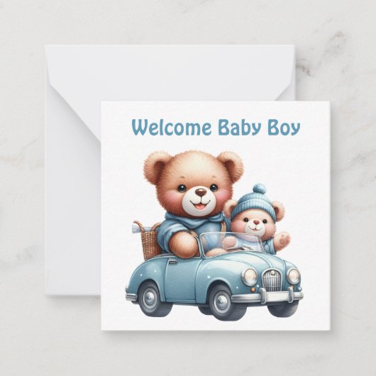 Bienvenue nouvelle carte bébé garçon (Devant)