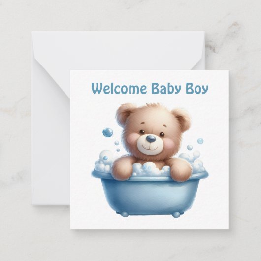 Bienvenue nouvelle carte bébé garçon (Devant)