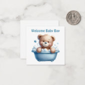 Bienvenue nouvelle carte bébé garçon (Devant/Arrière en situation)