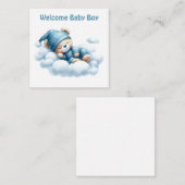 Bienvenue nouvelle carte bébé garçon (Devant / Derrière)